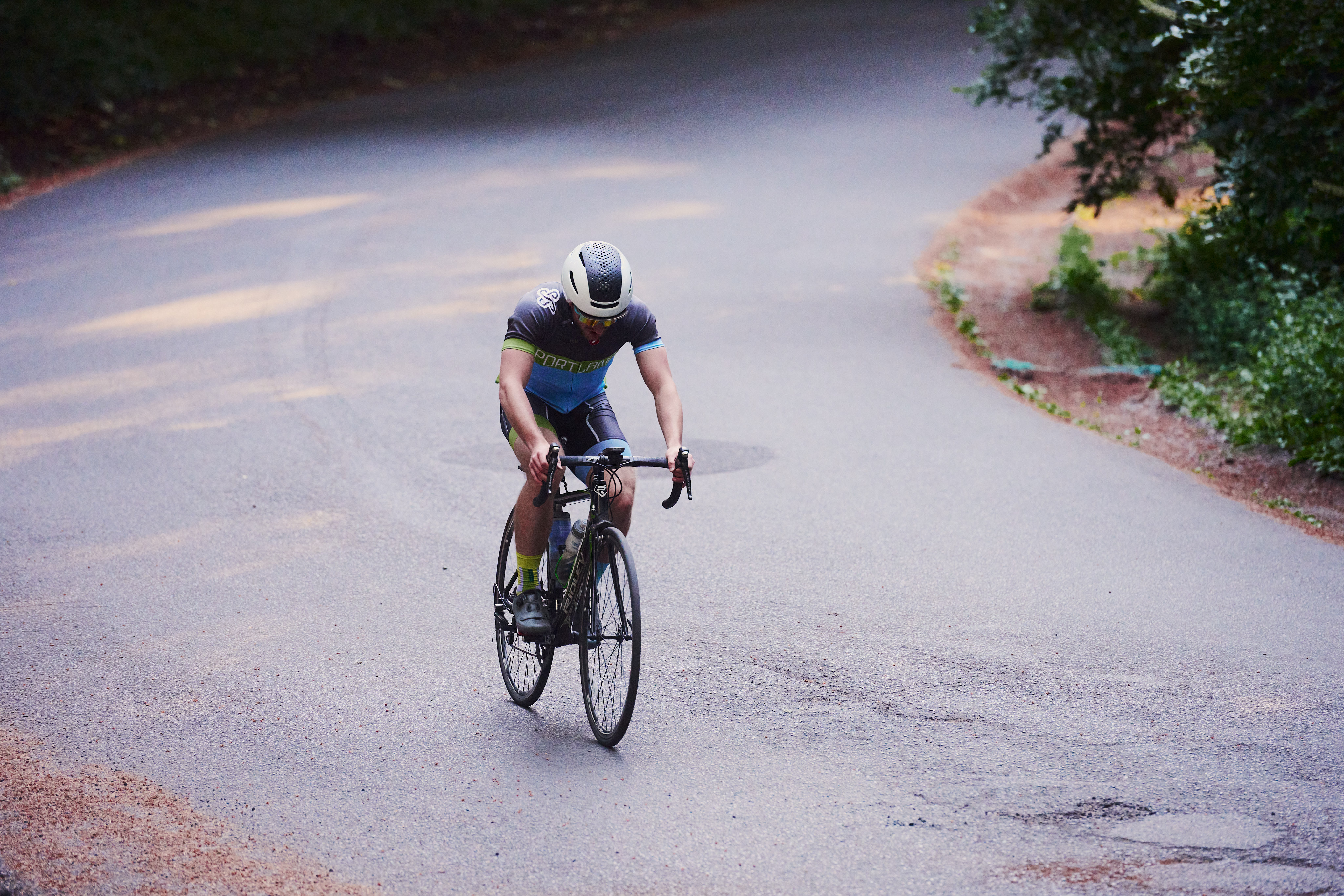 Pacific Performance trainer Nathan cycling outdoors near Beaverton, Oregon